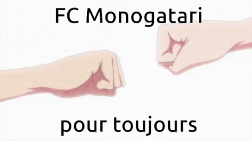 two people with hands touching each other with the words fc monogari in french
