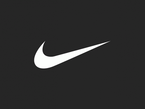 the nike logo is shown in a black background