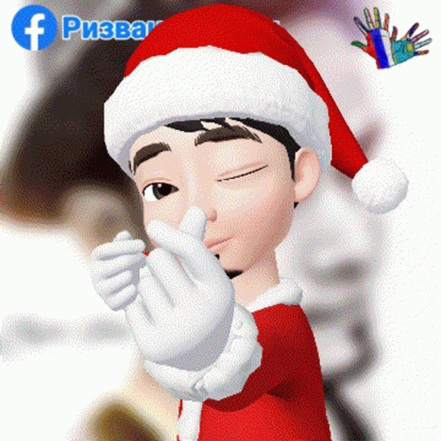 a very cute little boy in a santa hat