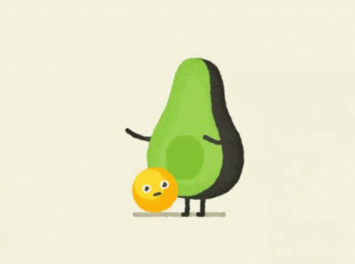 an avocado and its chickling nest together