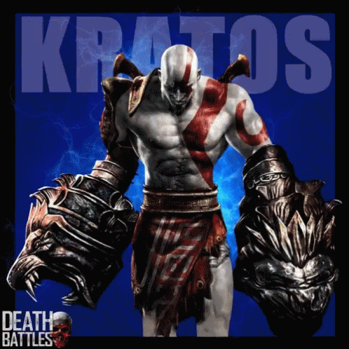 a poster showing the death balls of kratos