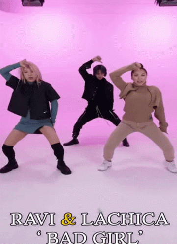 four people doing different dance moves on the runway