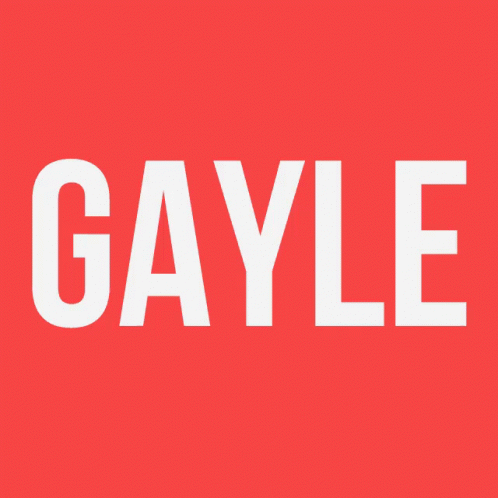 a blue and white typeface of gayle, with the word gayle in large letters