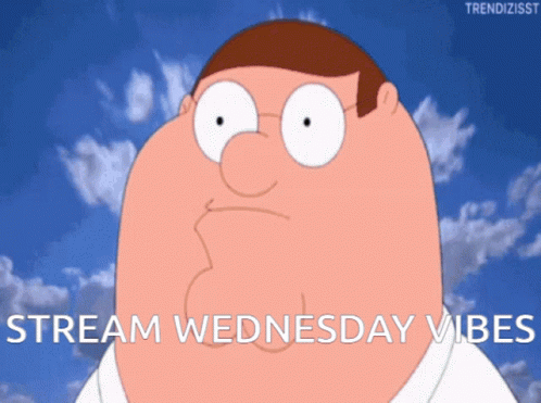 a cartoon character wearing a white shirt has the caption steam wednesday vibes