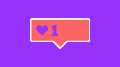 a pink and blue square with a purple speech bubble with the words heart in red letters on it