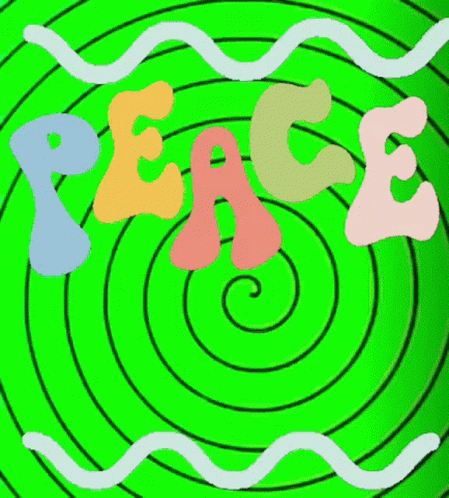 the word peace is in the center of an image of a spiral