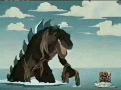 the giant dinosaur is running across the land