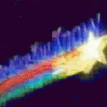 an image of a rainbow on the end of a fingernail