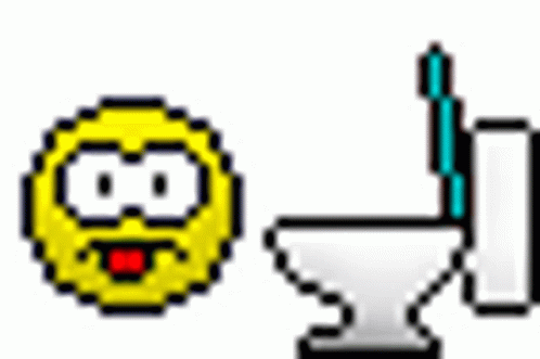 an pixel art drawing of a toilet and plunger