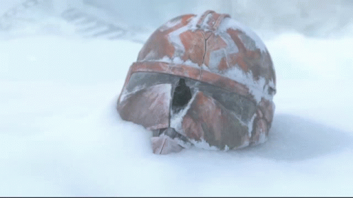a helmet is shown in the snow