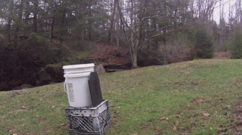 there is a cart in the grass and another cart in the ground