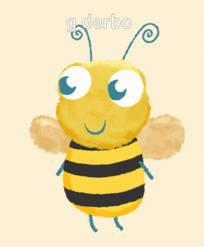 a bee with two eyes is standing on his hind legs