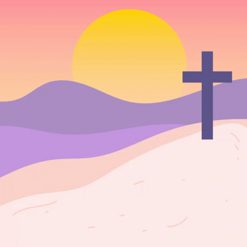 a wooden cross in front of mountains and hills