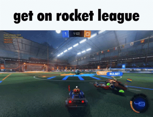 an article on rocket league with an image of an animated car and a man in a racing car