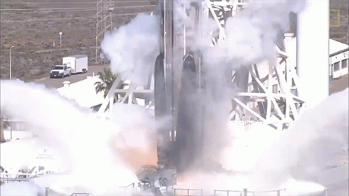 an aerial view of a space launch from the ground