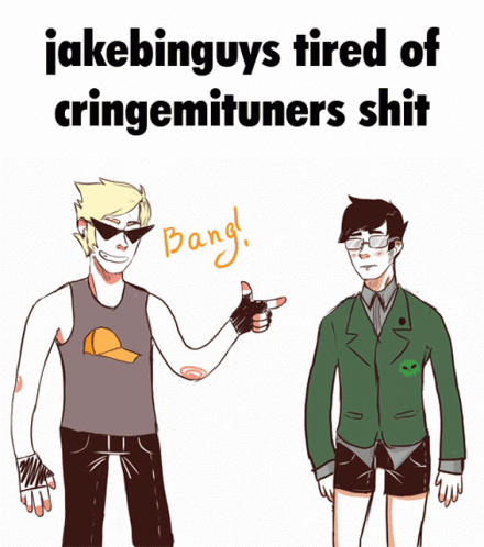 two people holding up glasses with text that reads fakebingy's tried of crimenti