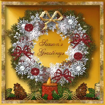 a christmas wreath is shown with words on it