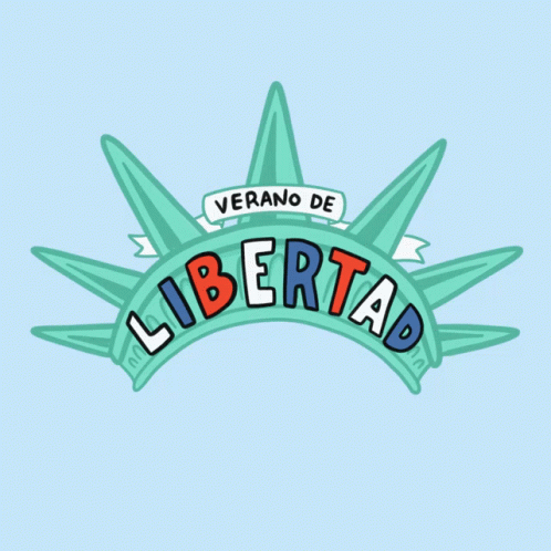 cartooned logo with the word libertad