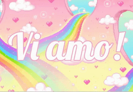 a colorful rainbow banner that says,'i amo '