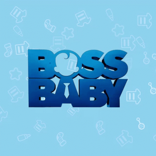 a gold letter that says boss baby on top of it