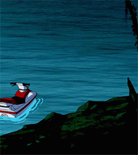 a digital image of a boat floating on the water