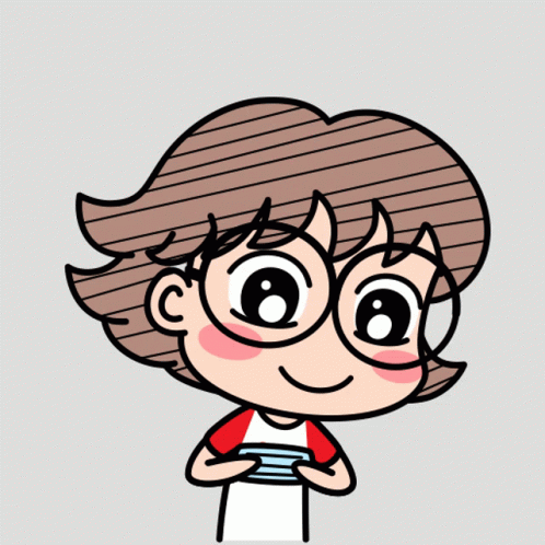 a cartoon boy in glasses and a t - shirt