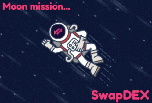 an animation of a spaceship with words, that reads,'weapon mission swopex '
