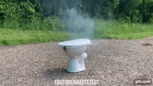 a toilet on the side of the road