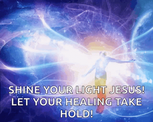 a person that is standing with the words shine your light jesus let your shining take hold