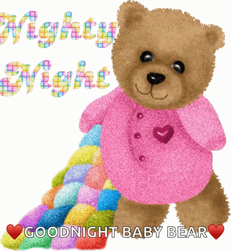 blue and purple teddy bear with candy in the mouth