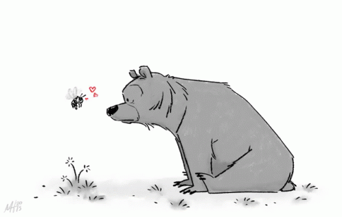 there is a cartoon bear that has bees