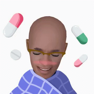an image of a man with multiple pills coming out of his forehead