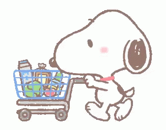 a cartoon character hing a small cart of money