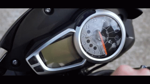 a close up po of a meter on a motorbike