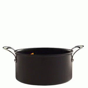 a black pot with some handles on top