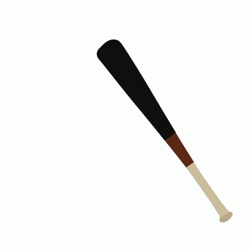 a bat with the black handle and blue tip
