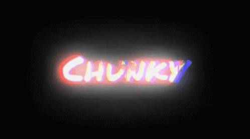 the word chucky on a black background