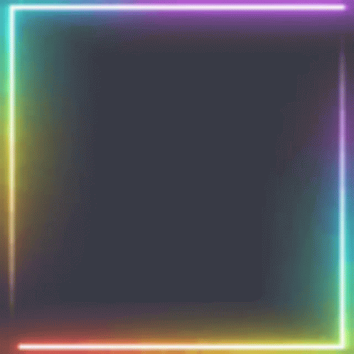 a square frame in neon colors that is overlaid with neon lines