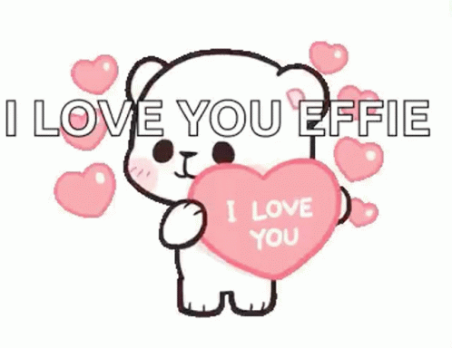 i love you effiee heart shaped bear with a message