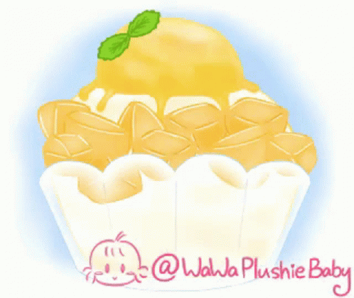 cartoon drawing of a frosted cupcake with a cherry on top