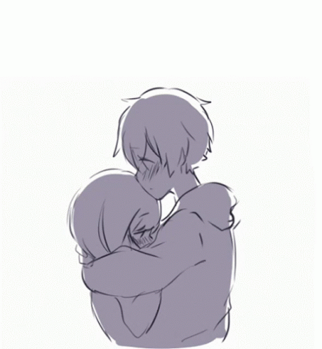 someone hugging someone in the middle of the drawing