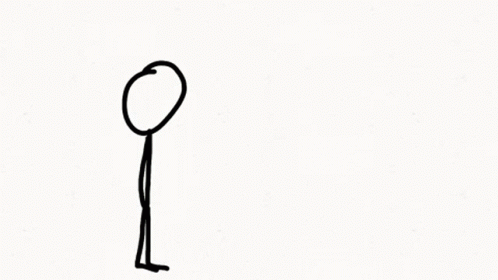 a hand drawn long necked man stands upright