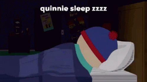 an animation image of someone sleeping on a bed