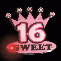 a purple sixteen sweet logo with a crown on it