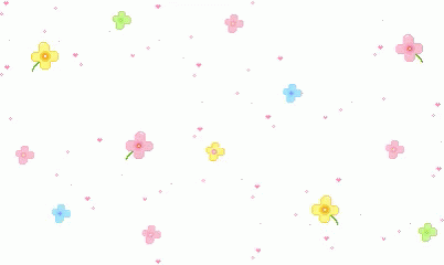 several different colored flowers with bubbles on a white background