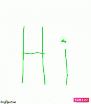 this is the initial letter h drawn with green crayons