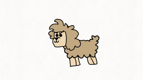 blue cartoon poodle sitting up against a white background