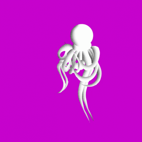 a close - up of an octo floating over water on a pink background
