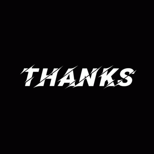 the words thank are white on black