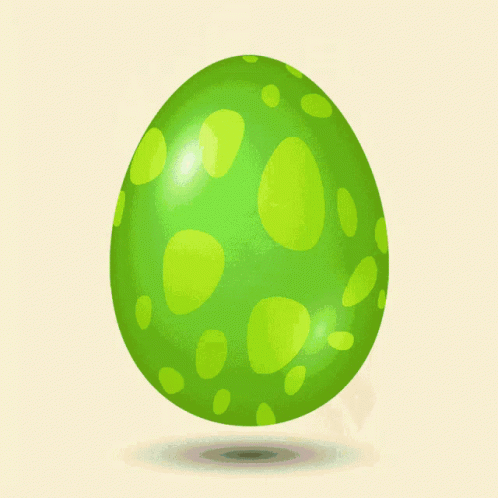 an illustration of an easter egg floating on its side